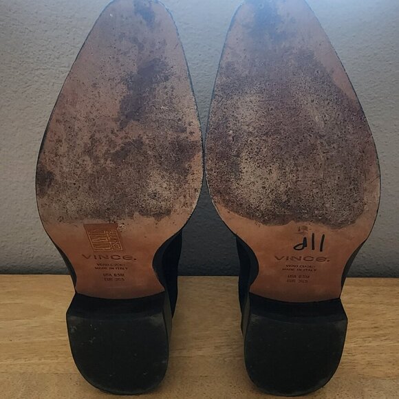 Vince Denver Western Chelsea Black Leather Ankle Boot Booties Womens 6.5 - Picture 10 of 11